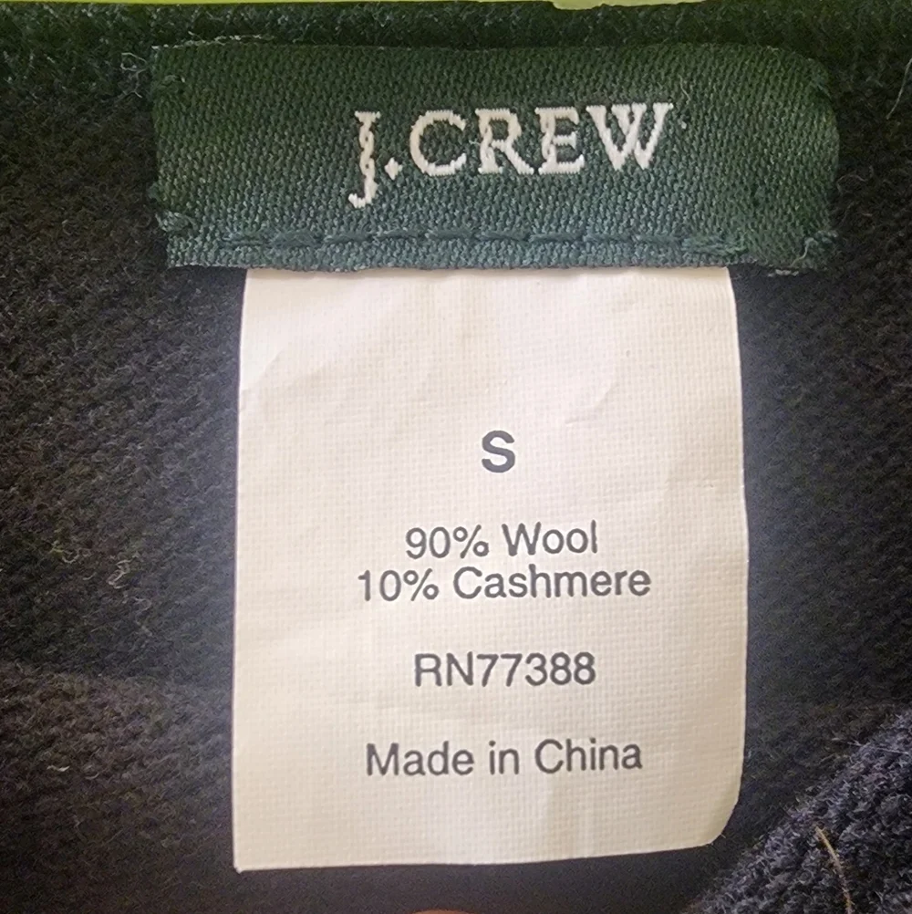 J. Crew Black and Cream Striped Sweater, Size‎ Small, 90% Wool, 10% Cashmere.